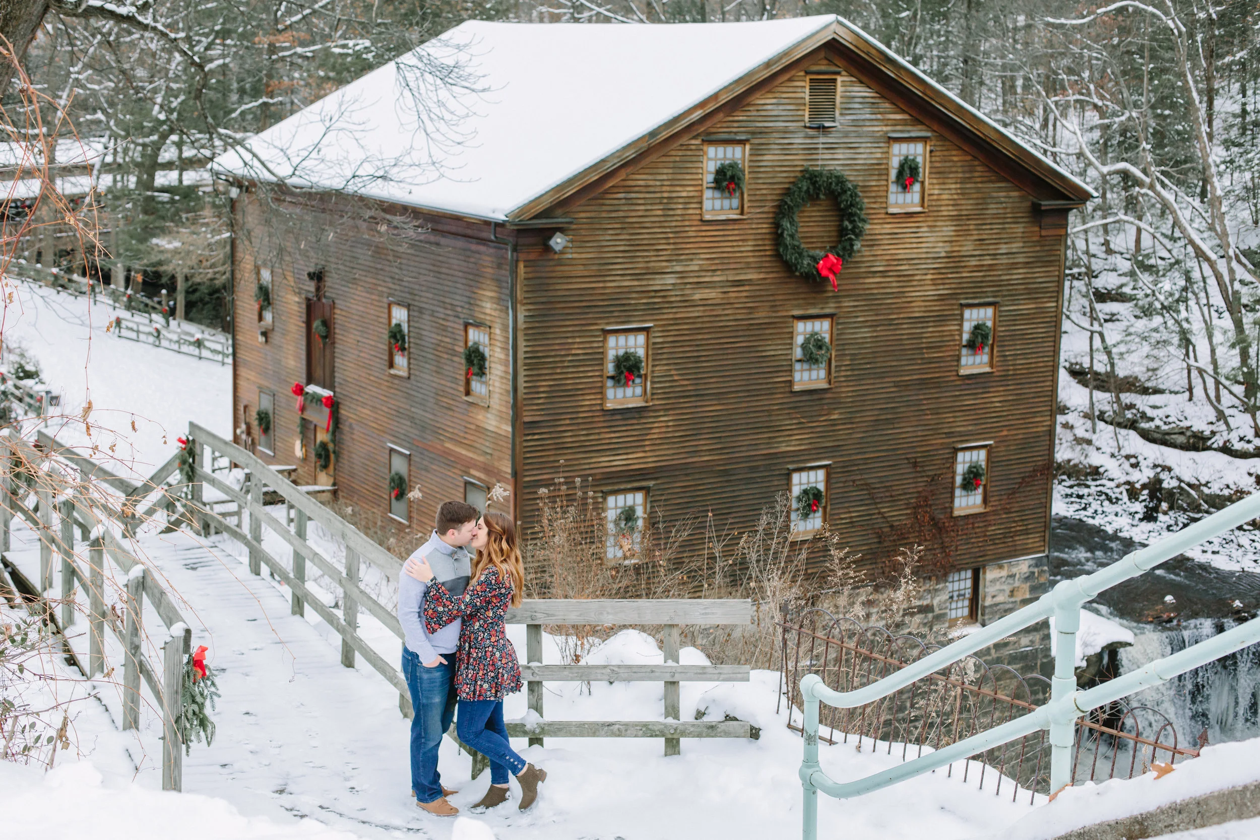  Brandon and Laura's engagement photos engagement session at Lanterman's Mill, Cinderella Bridge Mill Creek Metroparks in Youngstown, OH 