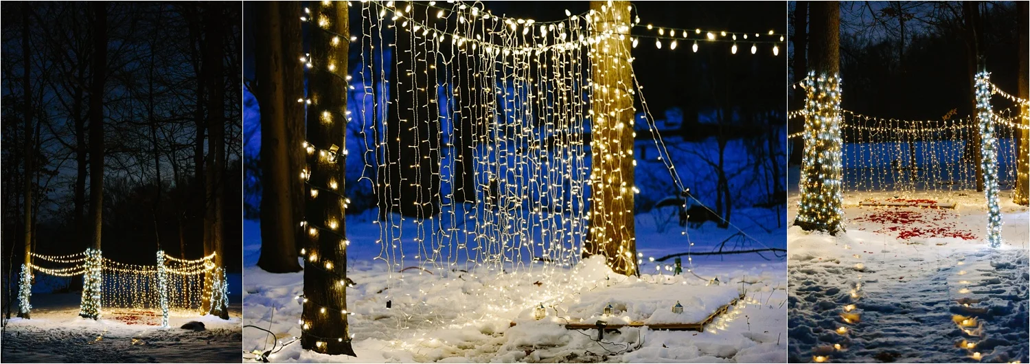  The guys had to fix everything right before Caiti was set to arrive because a storm had blown over the lights the night prior. It was crazy! But how beautiful did it end up?! 