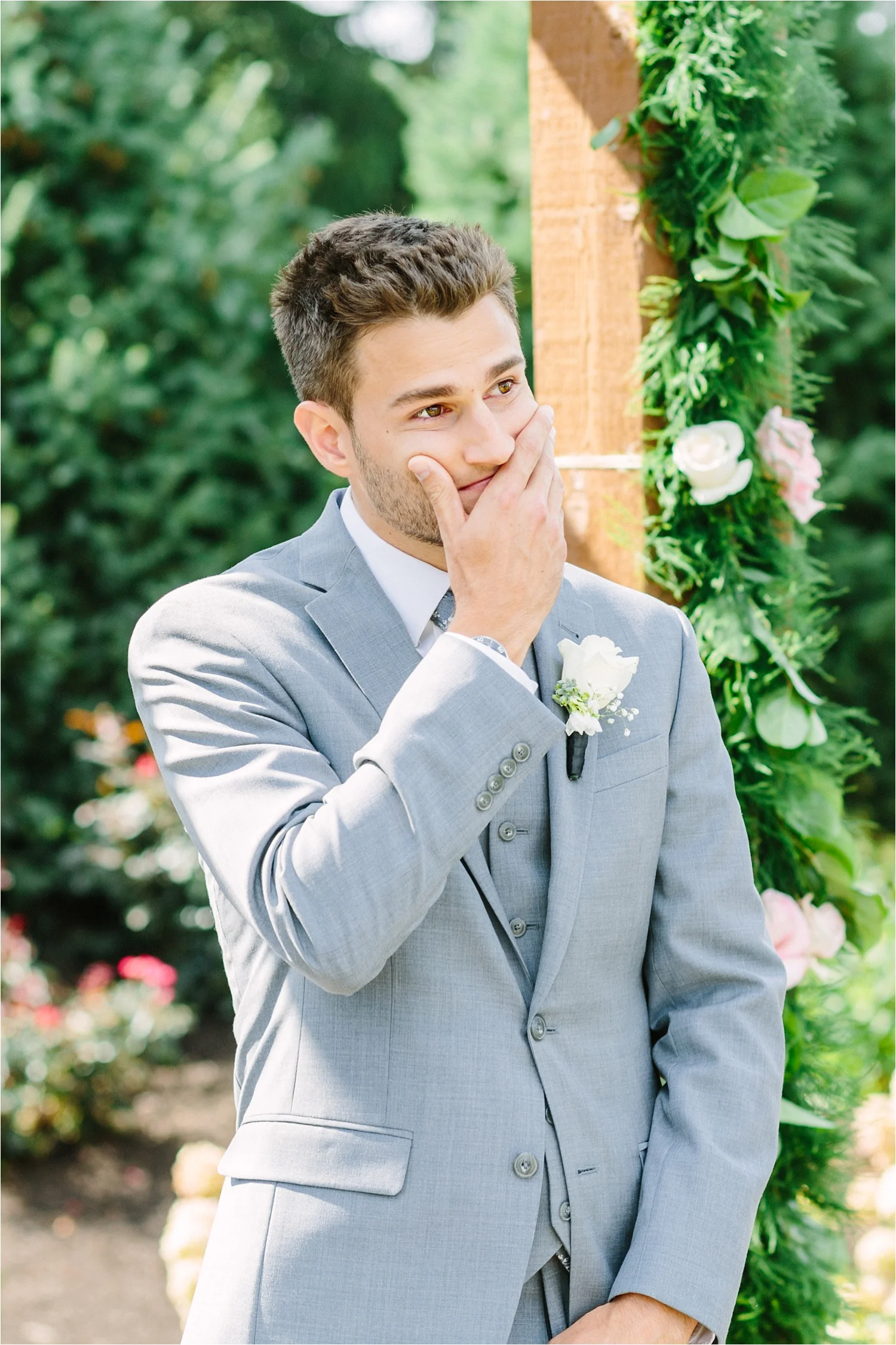  Alex had the best and sweetest reaction to seeing his bride walk down the aisle. 