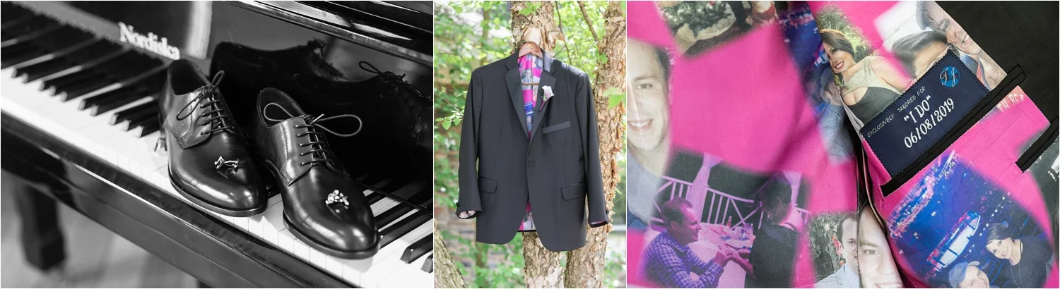  How great is this custom suit jacket by Tom James?! Love the detail & personality of it! So special!! 